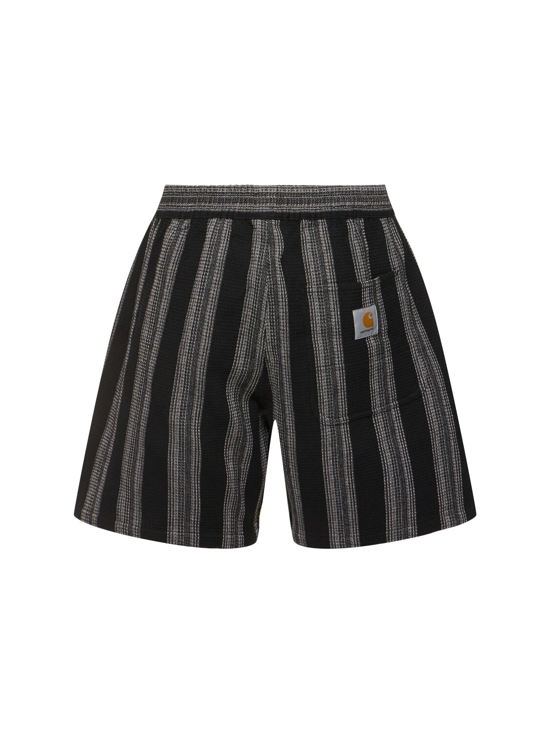 Shop Carhartt Dodson Waffle Weave Tech Shorts In Black Stripe