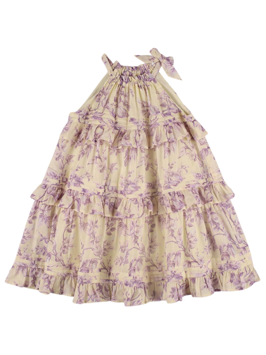 Zimmermann Kids' Floral Print Cotton Muslin Dress In Multicolor