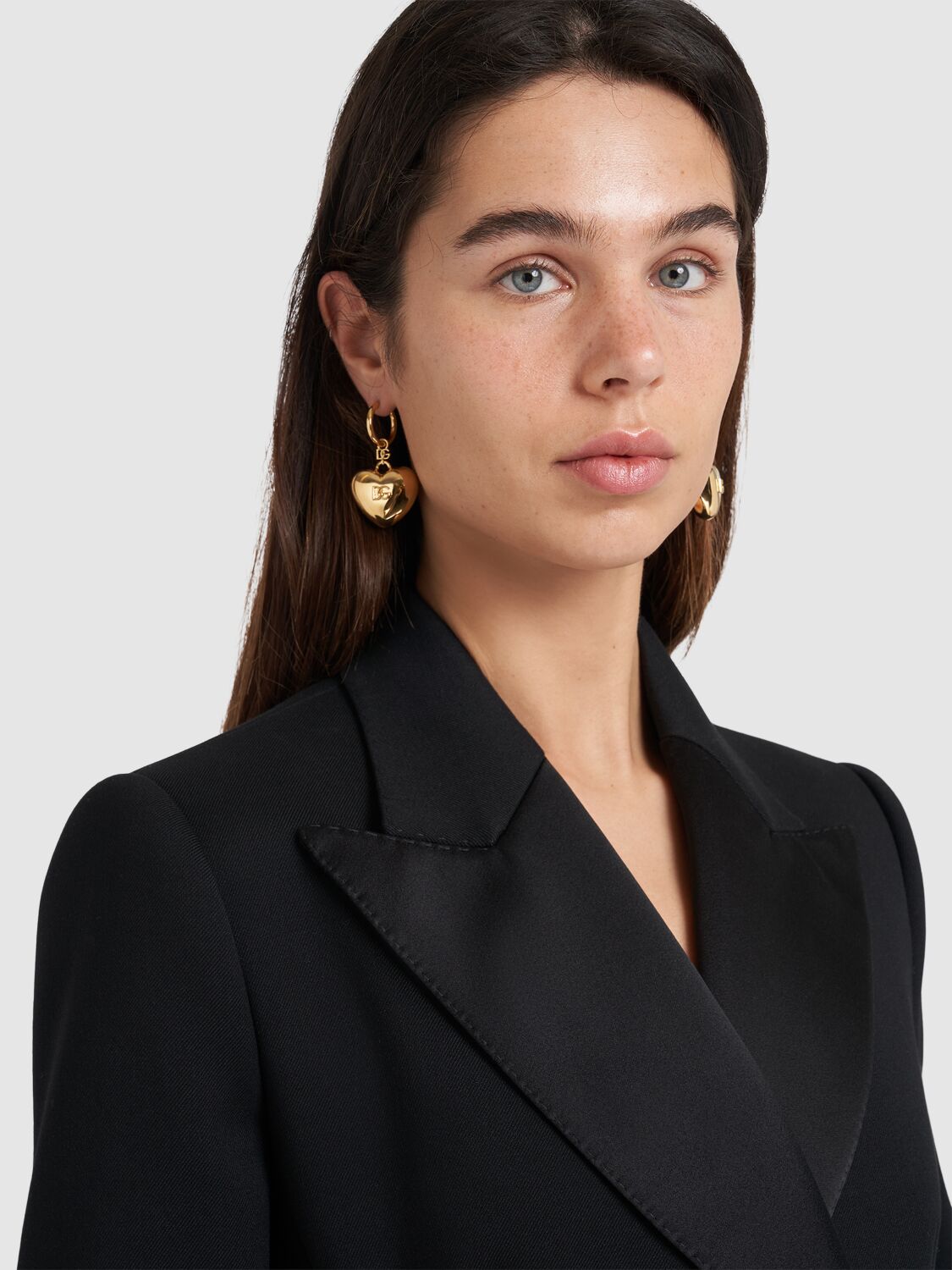 Shop Dolce & Gabbana Logo Heart Earrings In Gold