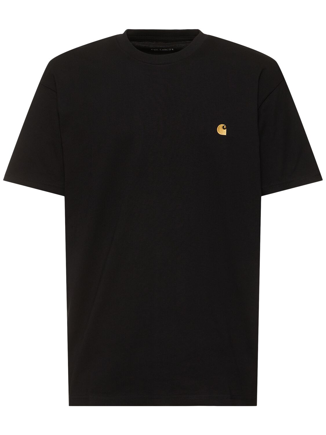 Carhartt Chase Cotton T-shirt In Black,gold