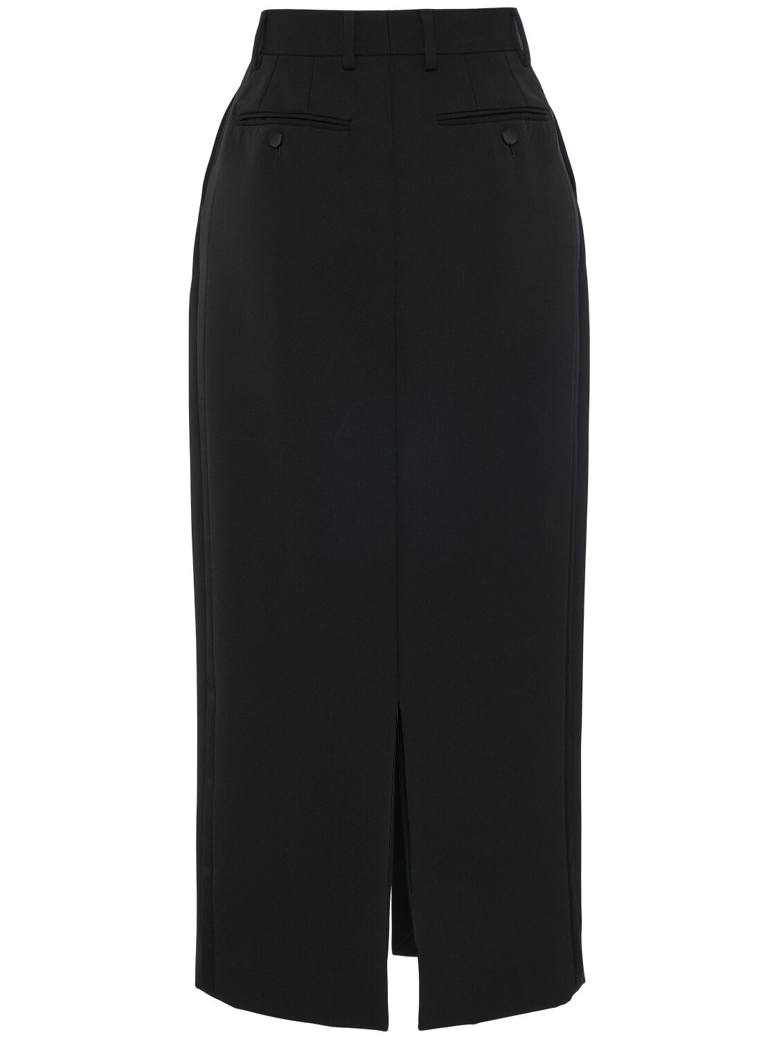 Shop Dolce & Gabbana Wool Blend Gabardine Midi Skirt In Black