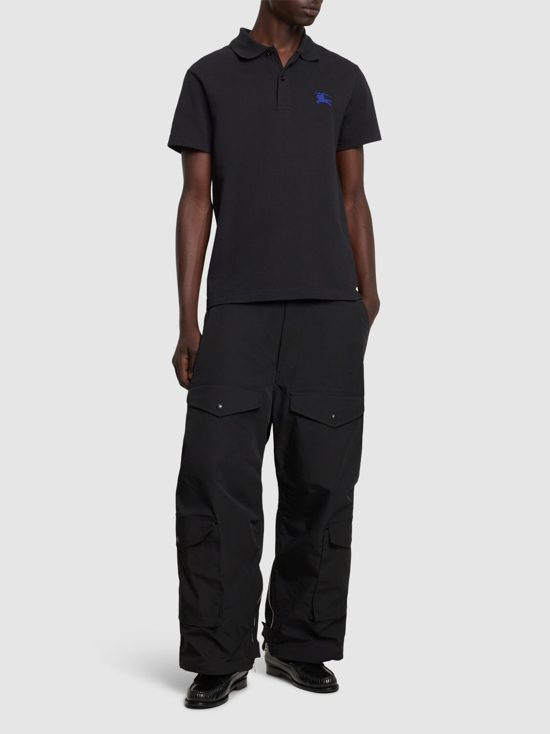 Shop Burberry Cotton Essential Polo In Black