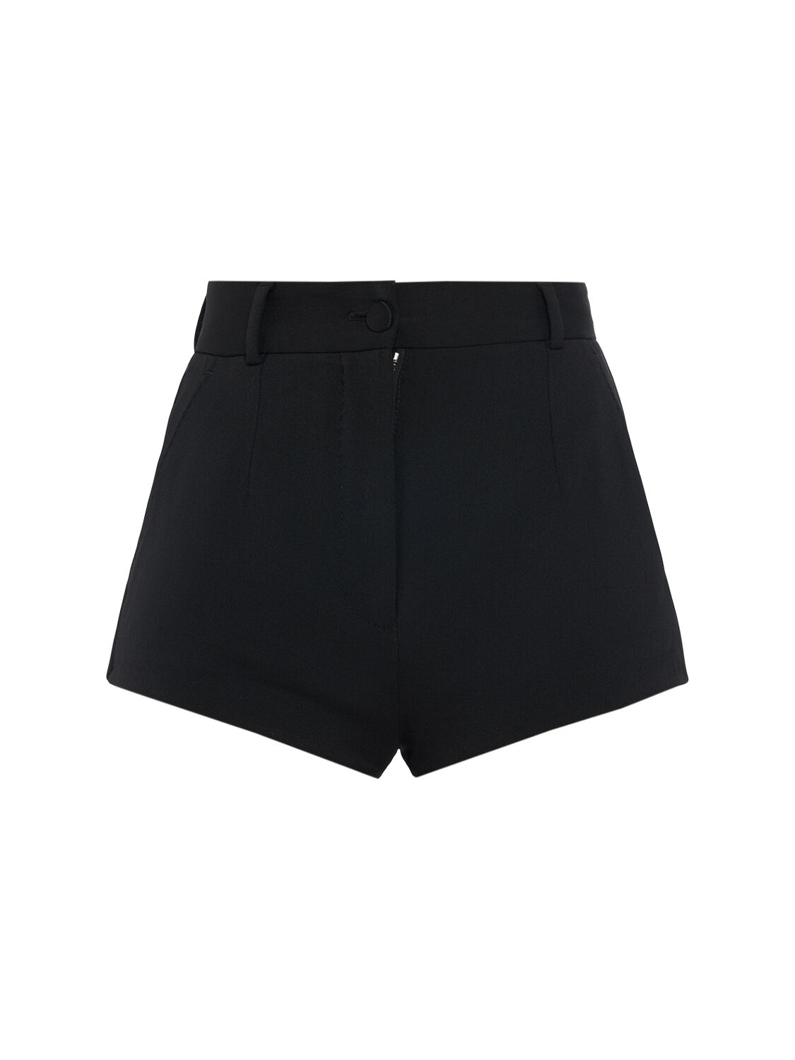 Shop Dolce & Gabbana Stretch Wool Blend Tuxedo Shorts In Black