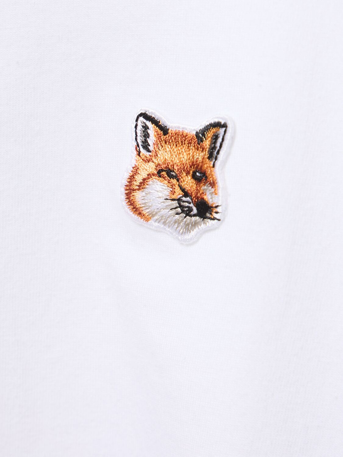 Shop Maison Kitsuné Fox Logo Cotton Jersey T-shirt In White