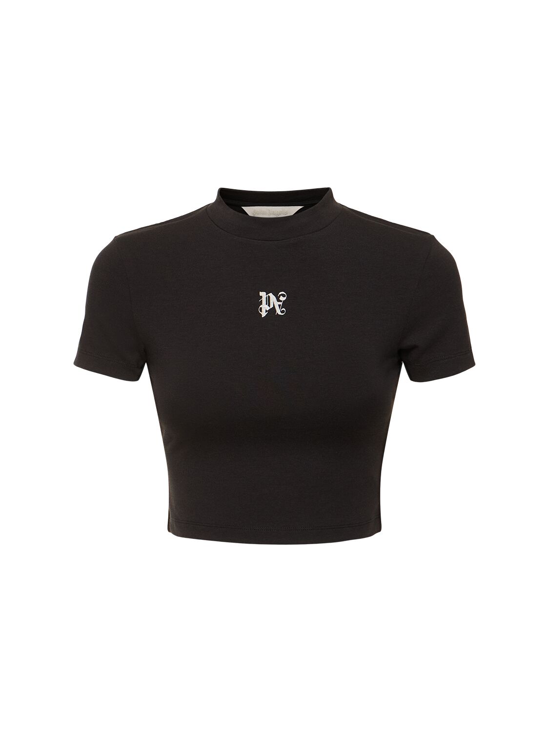 Palm Angels Pa Monogram Cotton Blend T-shirt In Black