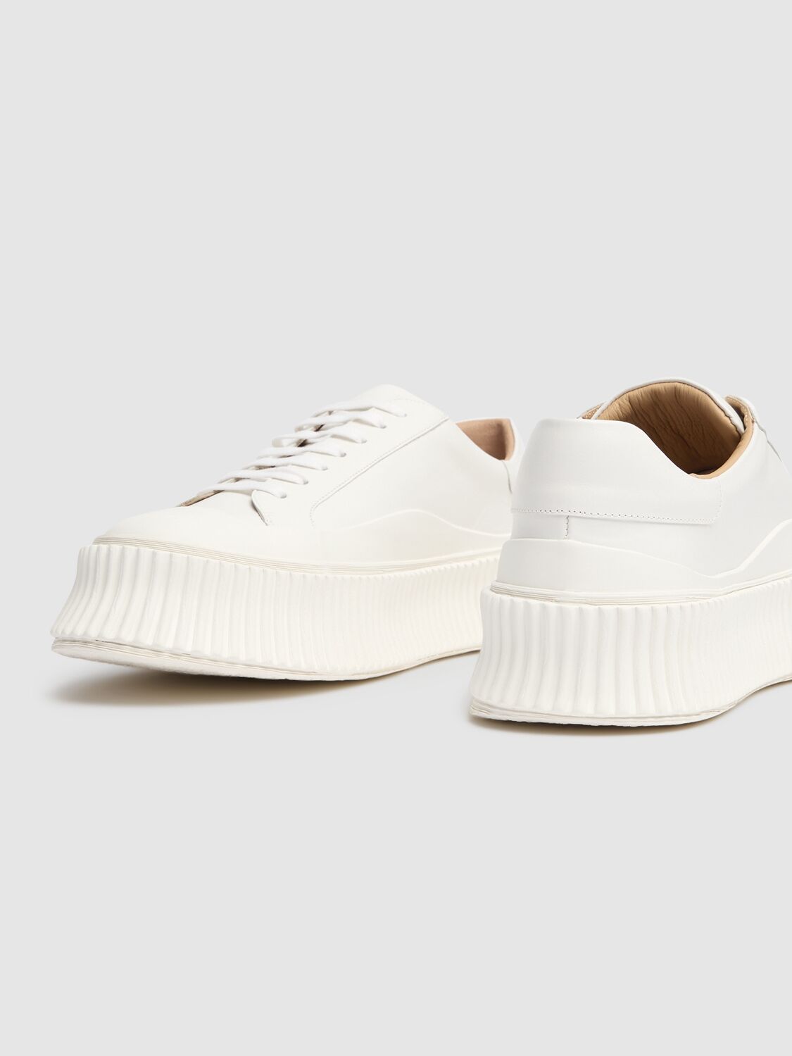 JIL SANDER 40MM VULCANIZED LEATHER SNEAKERS 