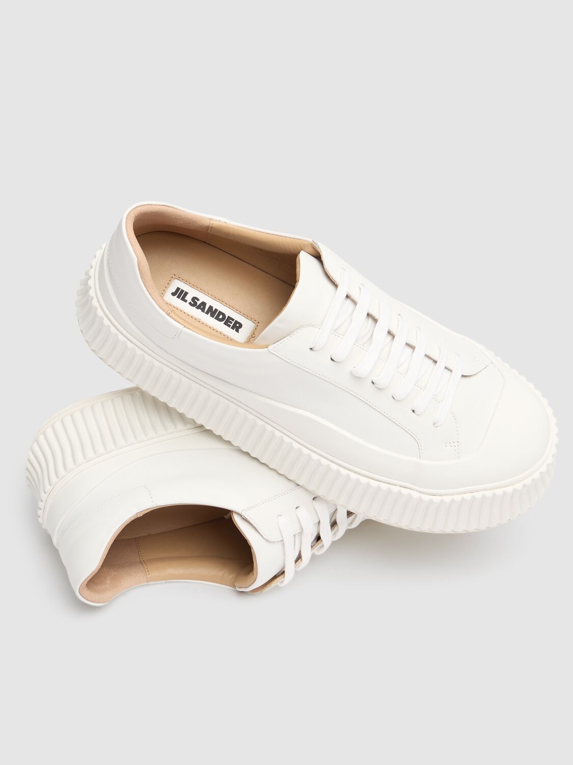 JIL SANDER 40MM VULCANIZED LEATHER SNEAKERS 