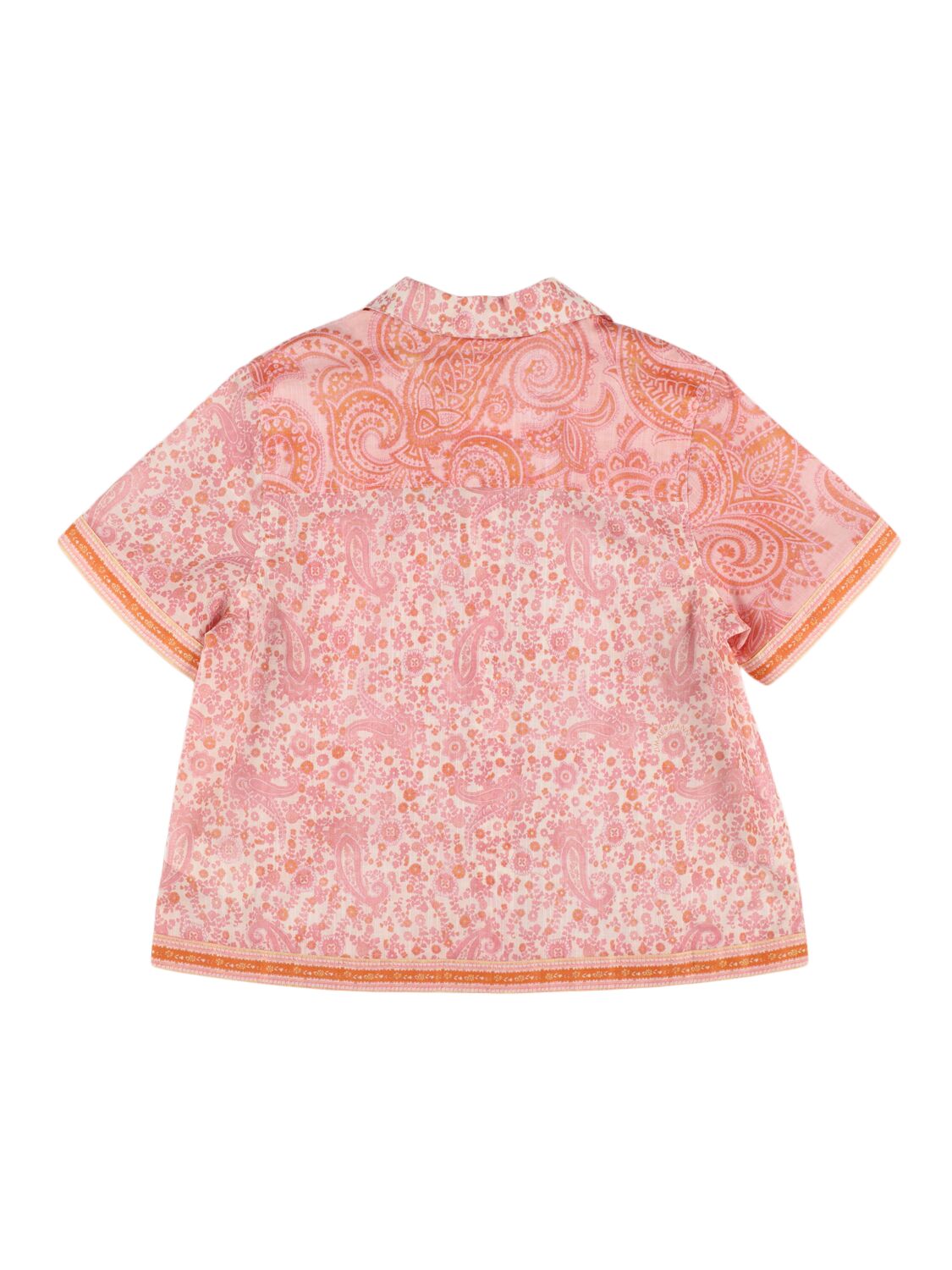 Shop Zimmermann Printed Cotton Shirt In Pink,multi