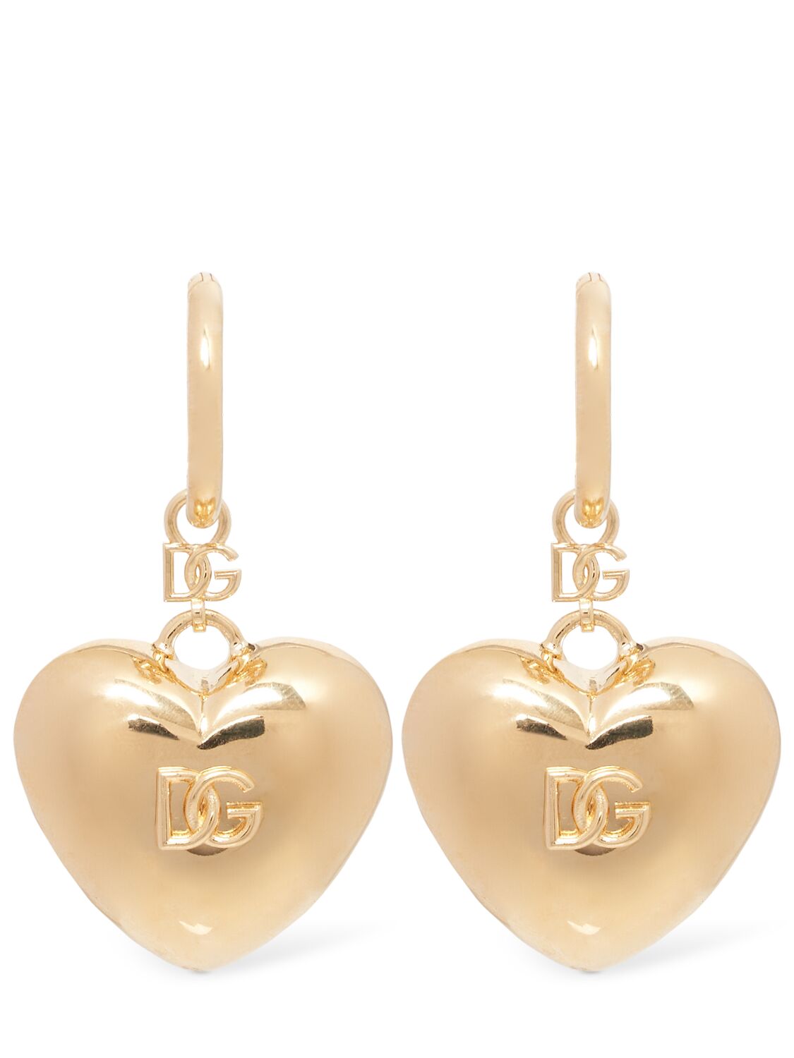 Dolce & Gabbana Logo Heart Earrings In Gold