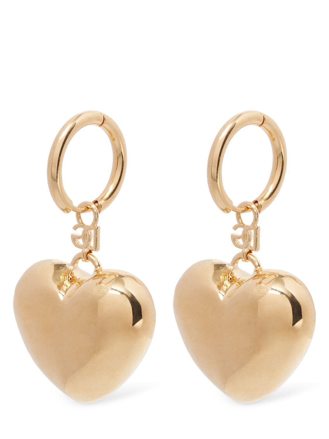 Shop Dolce & Gabbana Logo Heart Earrings In Gold