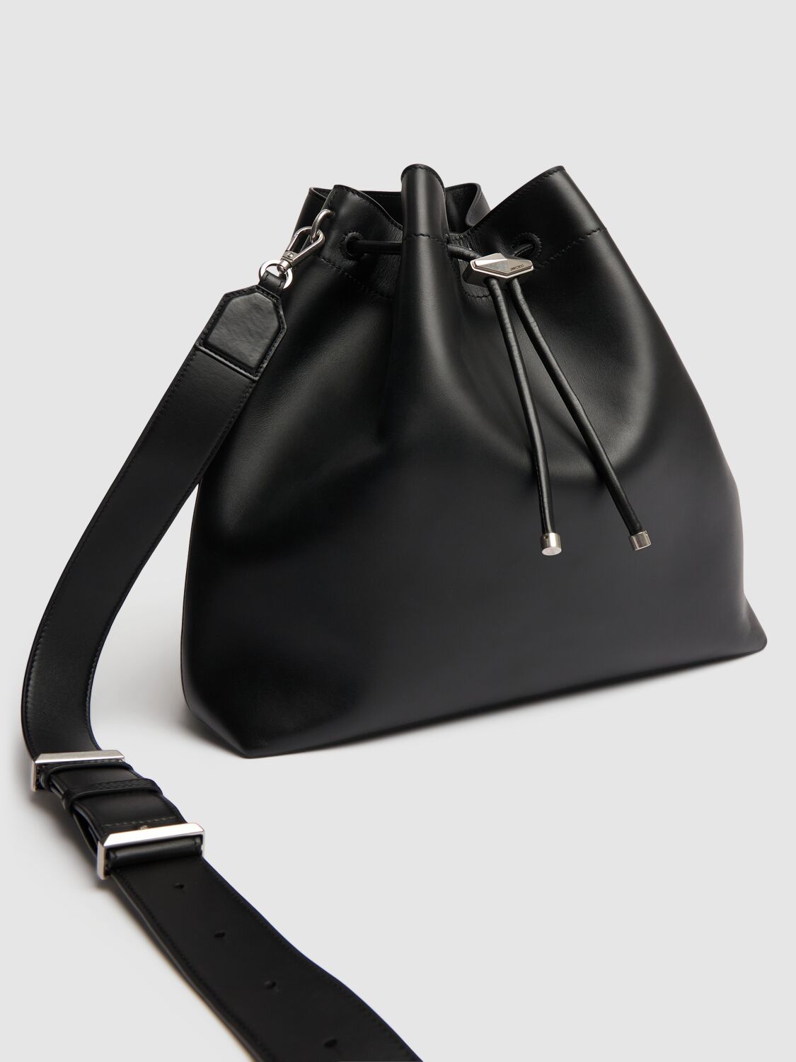 Shop Jimmy Choo Large Bon Bon Soft Shiny Leather Bag In Black