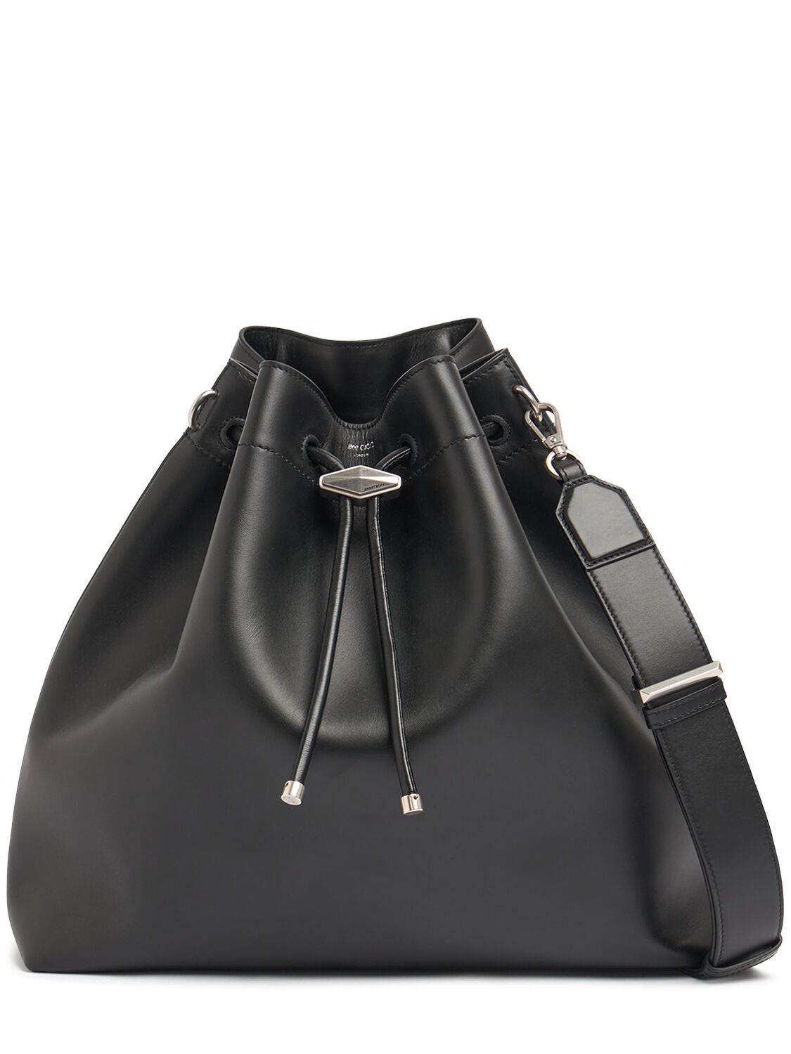 Jimmy Choo Large Bon Bon Soft Shiny Leather Bag In Black