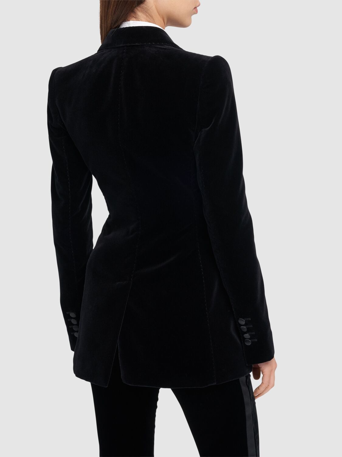 Shop Dolce & Gabbana Velvet Tuxedo Jacket In Black