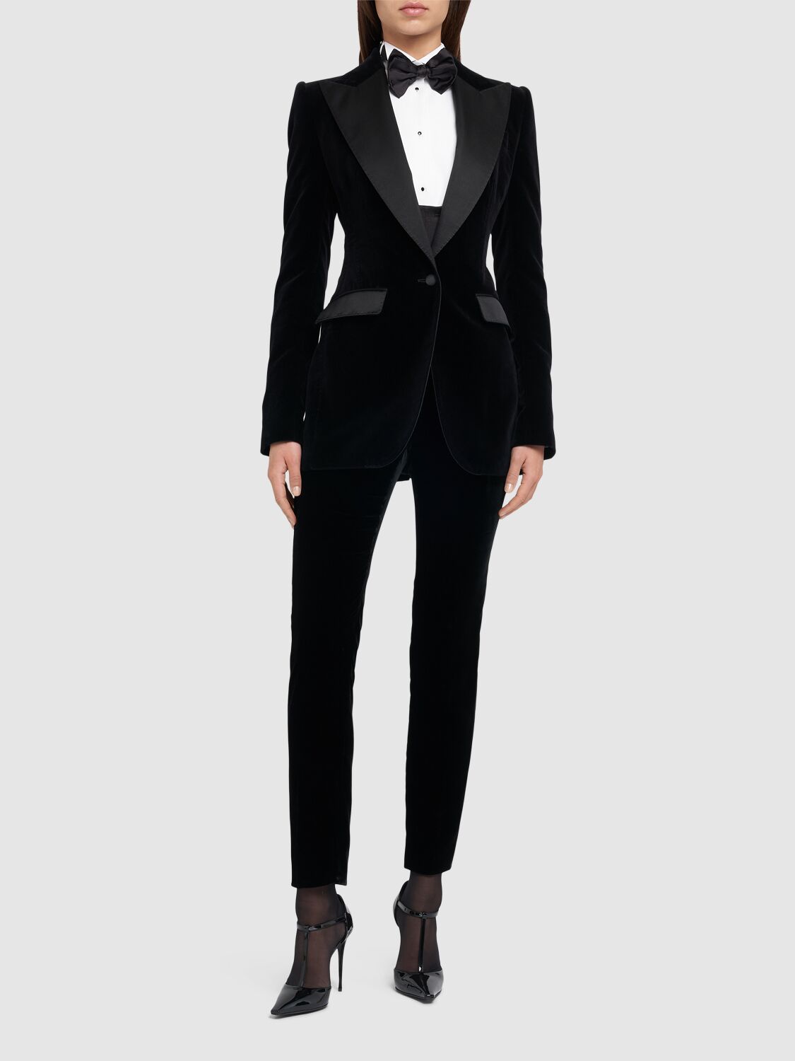 Shop Dolce & Gabbana Velvet Tuxedo Jacket In Black