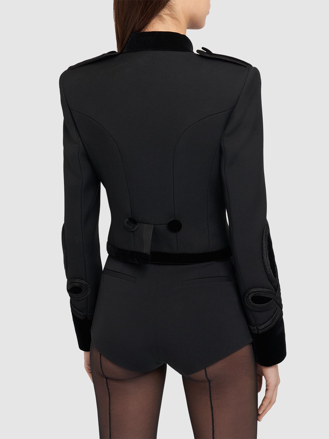 Dolce & Gabbana Gabardine-jacke Mit Schulterklappen In Black