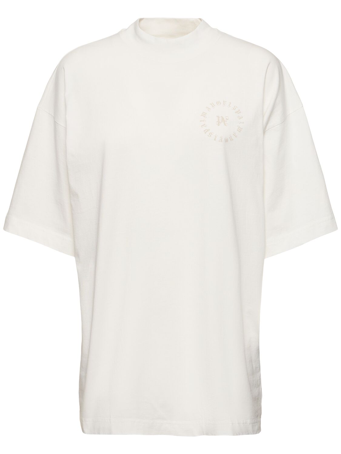 Palm Angels Stamp Monogram Cotton T-shirt In White
