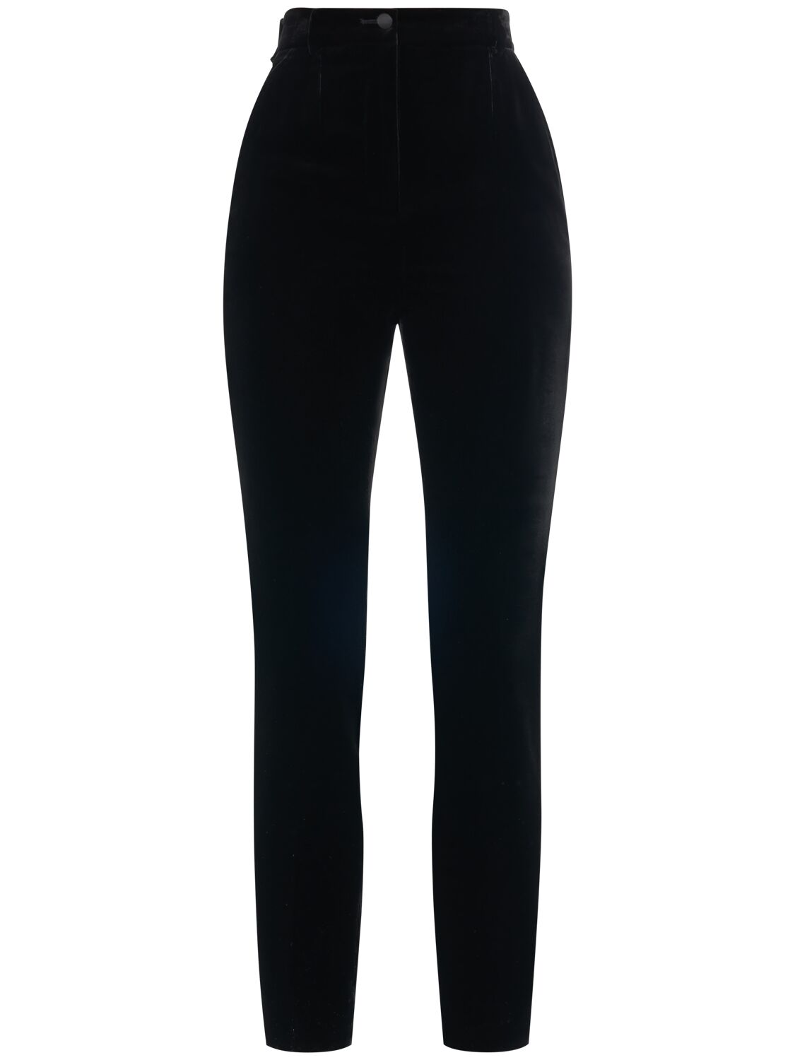 Shop Dolce & Gabbana High Waist Velvet Tuxedo Pants In Black