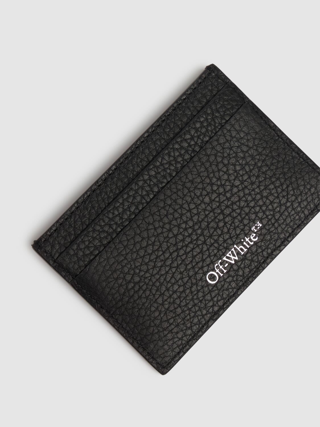 Shop Off-white Diagonal Leather Card Case In Black