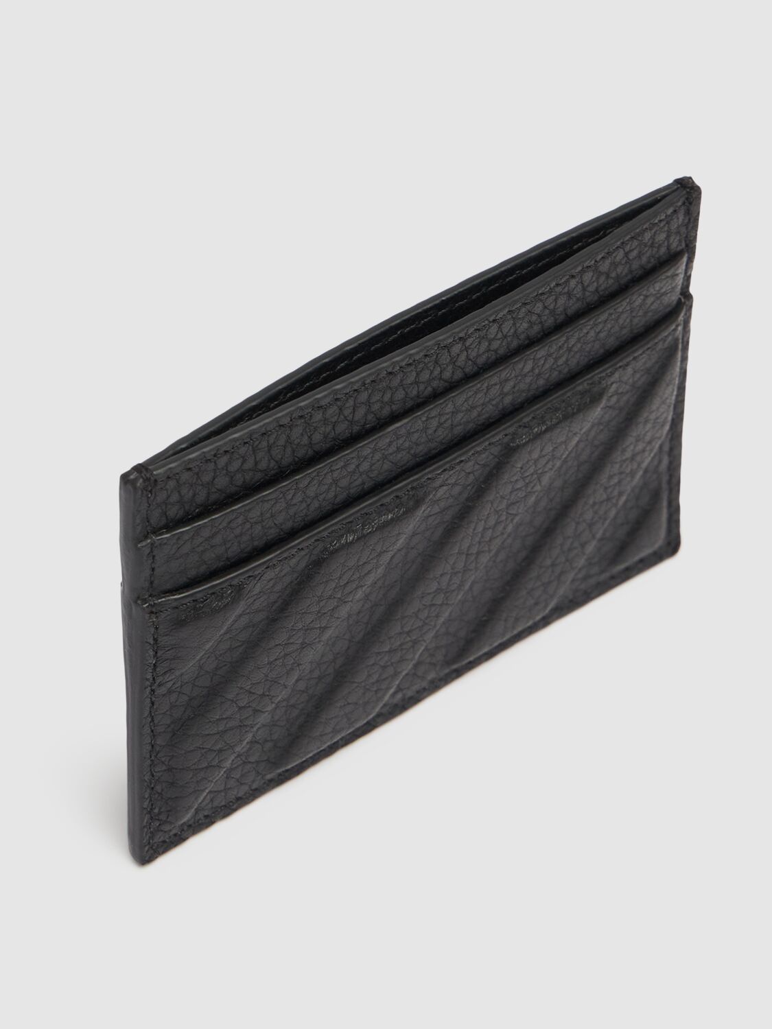 Shop Off-white Diagonal Leather Card Case In Black