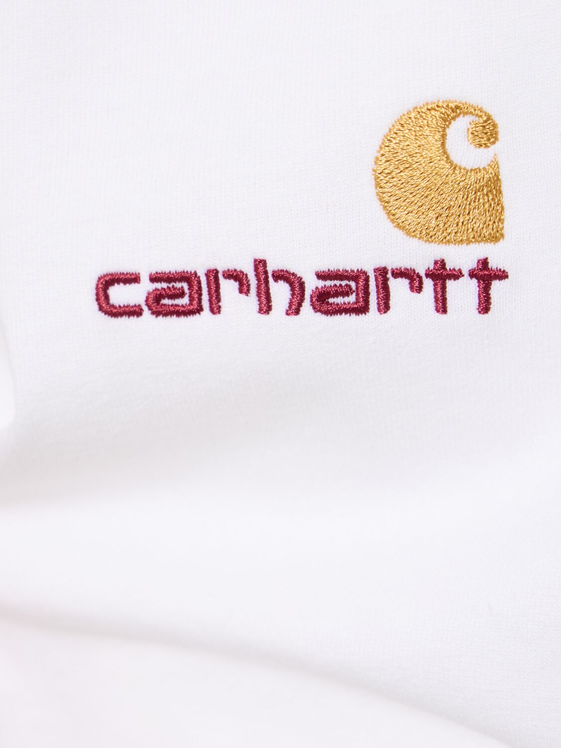 Carhartt Wip Mens White American Script Logo-embroidered Cotton-jersey T-shirt In White