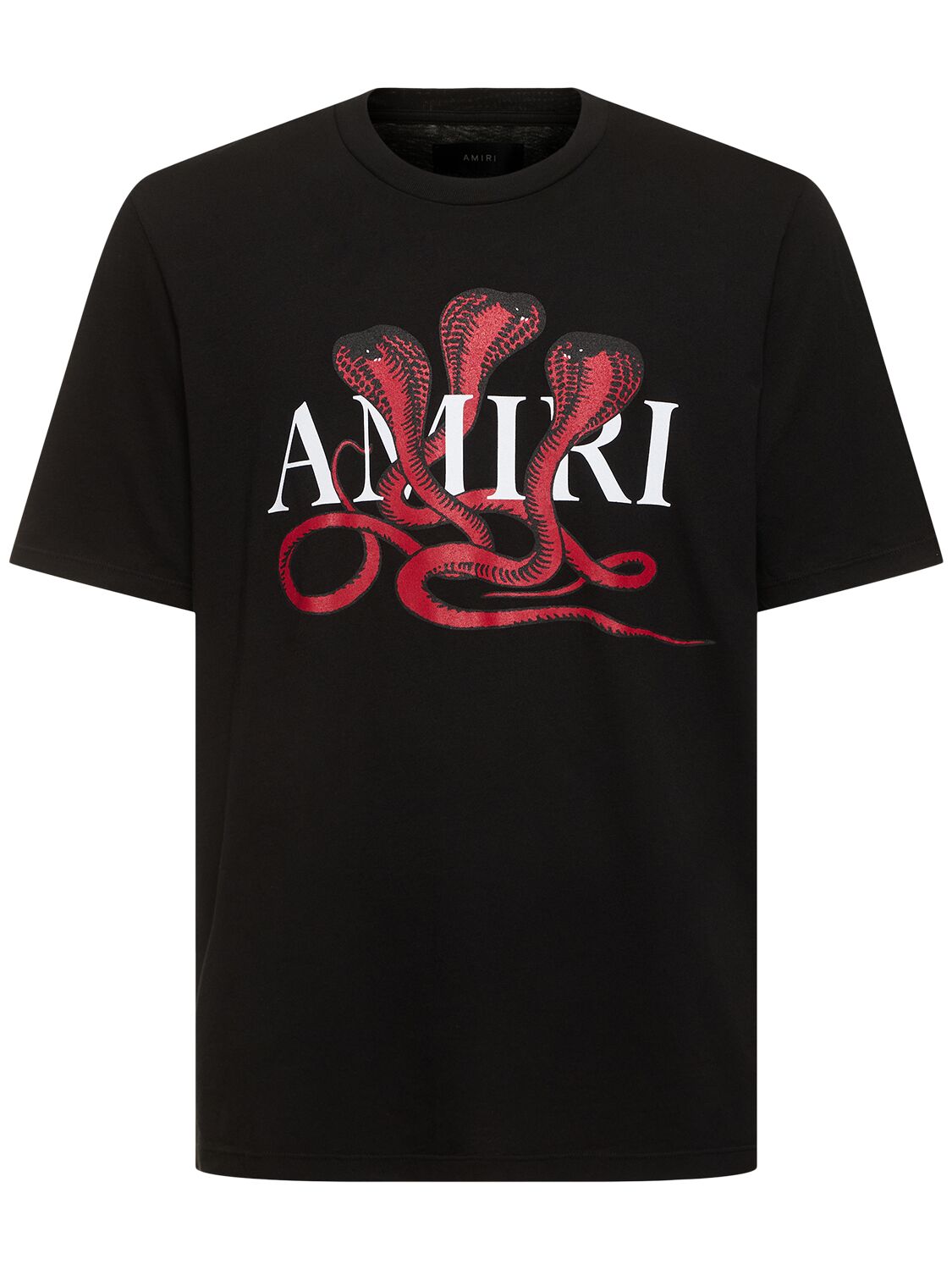 Shop Amiri Snake T-shirt In Black/red