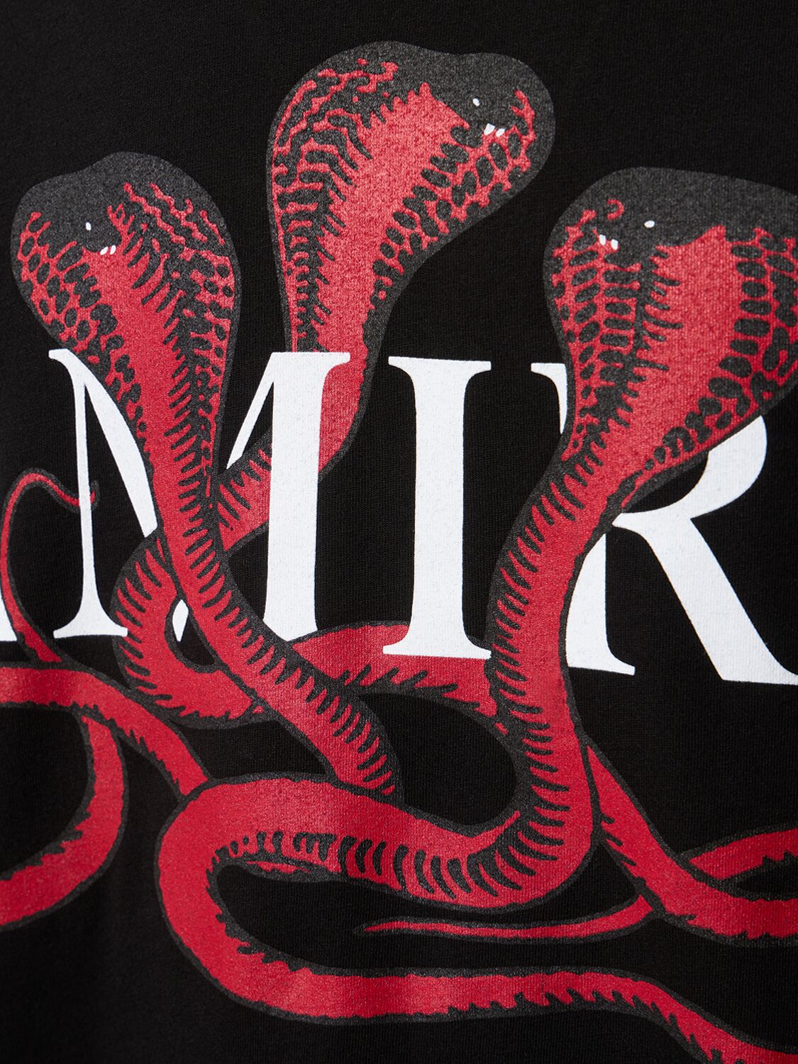 Shop Amiri Snake T-shirt In Black/red