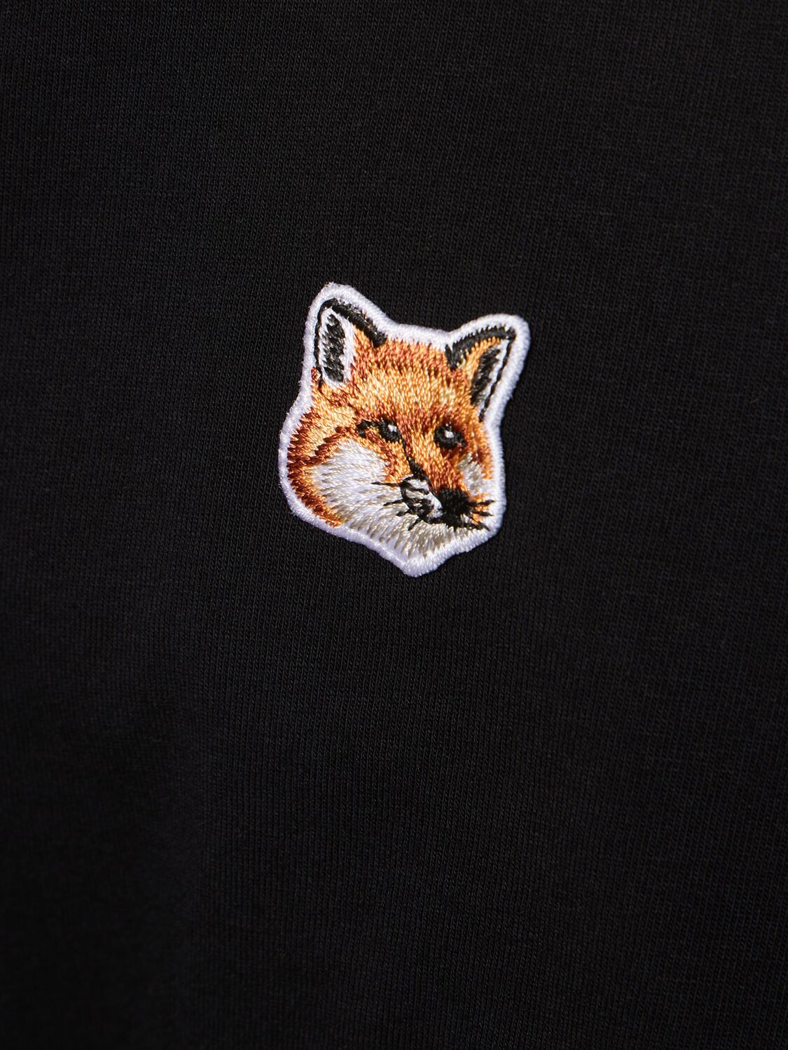 Shop Maison Kitsuné Fox Logo Cotton Jersey T-shirt In Black