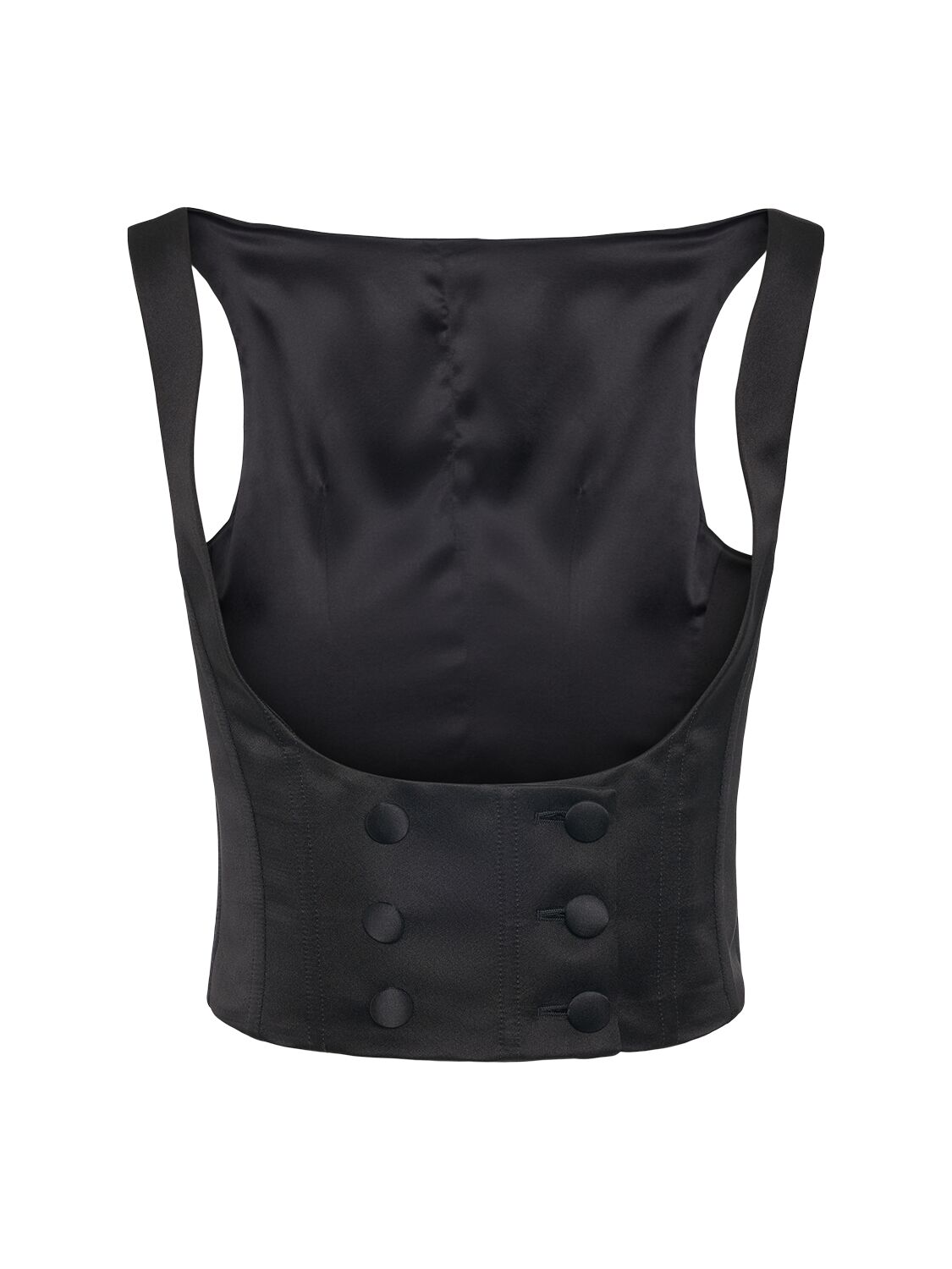 Shop Dolce & Gabbana Silk Blend Duchesse Tuxedo Vest In Black