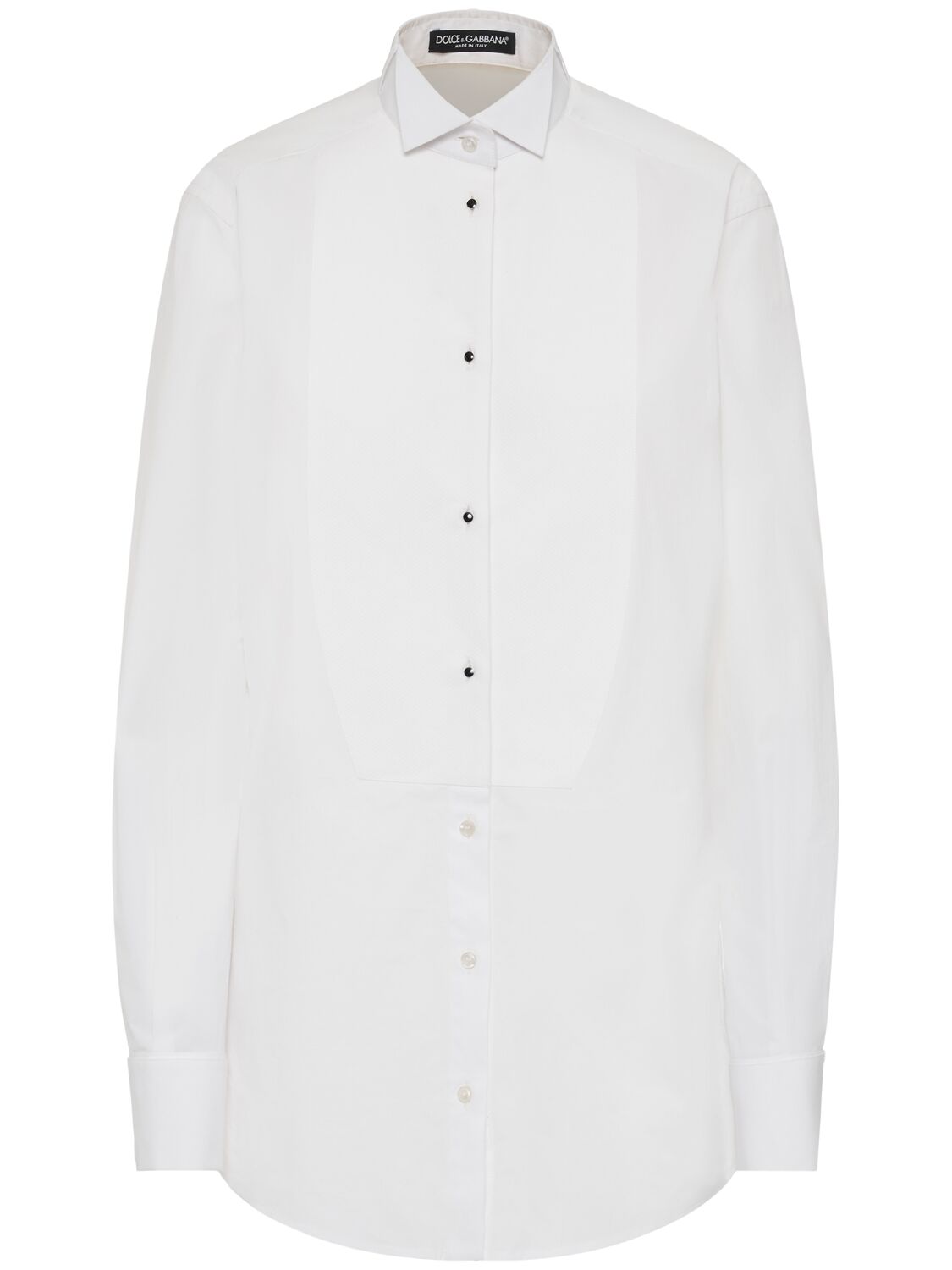 Dolce & Gabbana Poplin Tuxedo Shirt In White