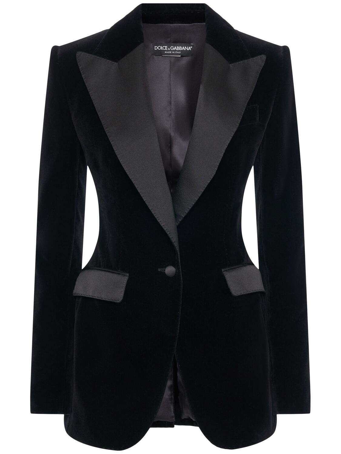 Shop Dolce & Gabbana Velvet Tuxedo Jacket In Black