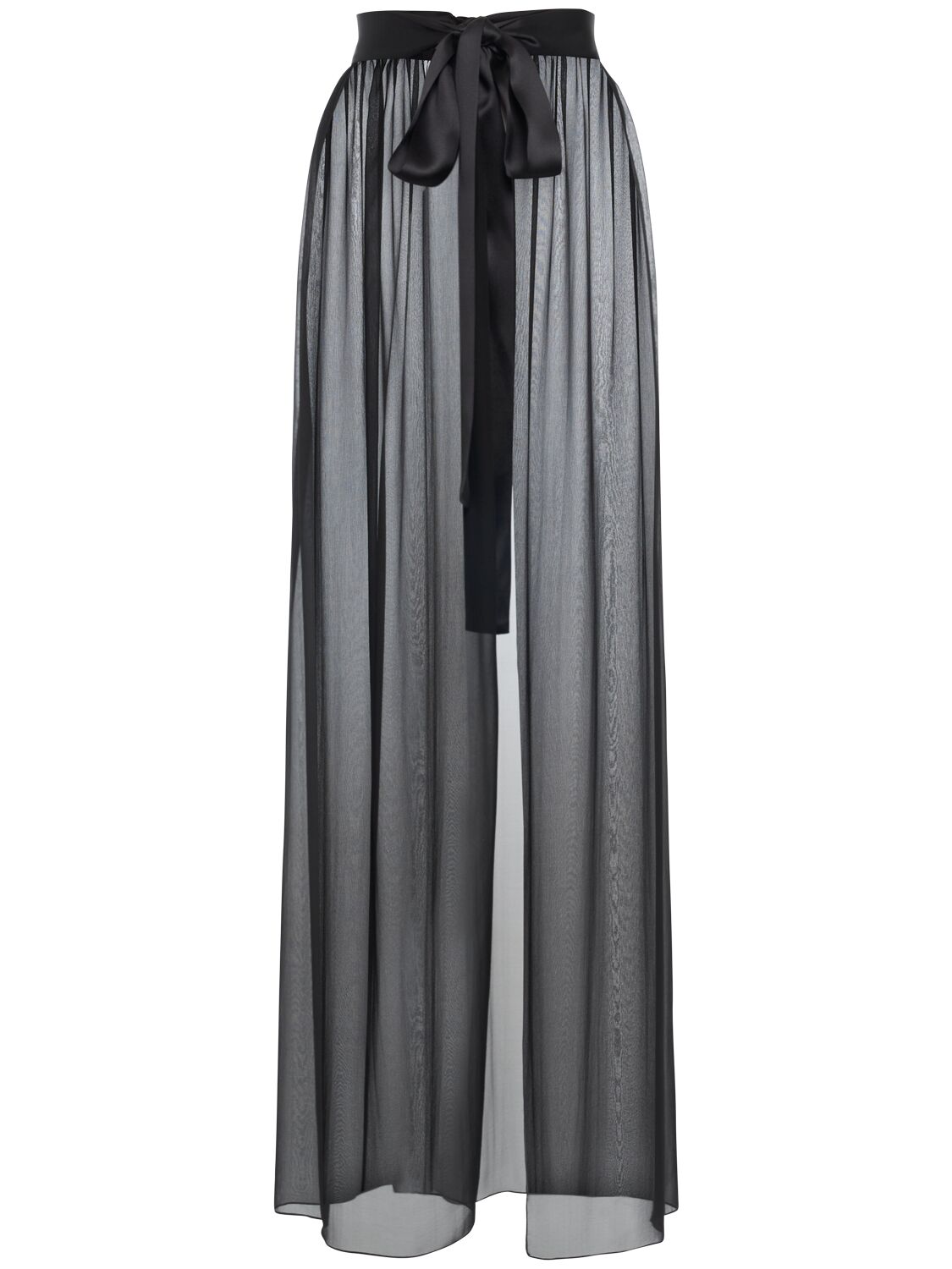 Dolce & Gabbana Knotted Silk Chiffon & Satin Skirt In Black