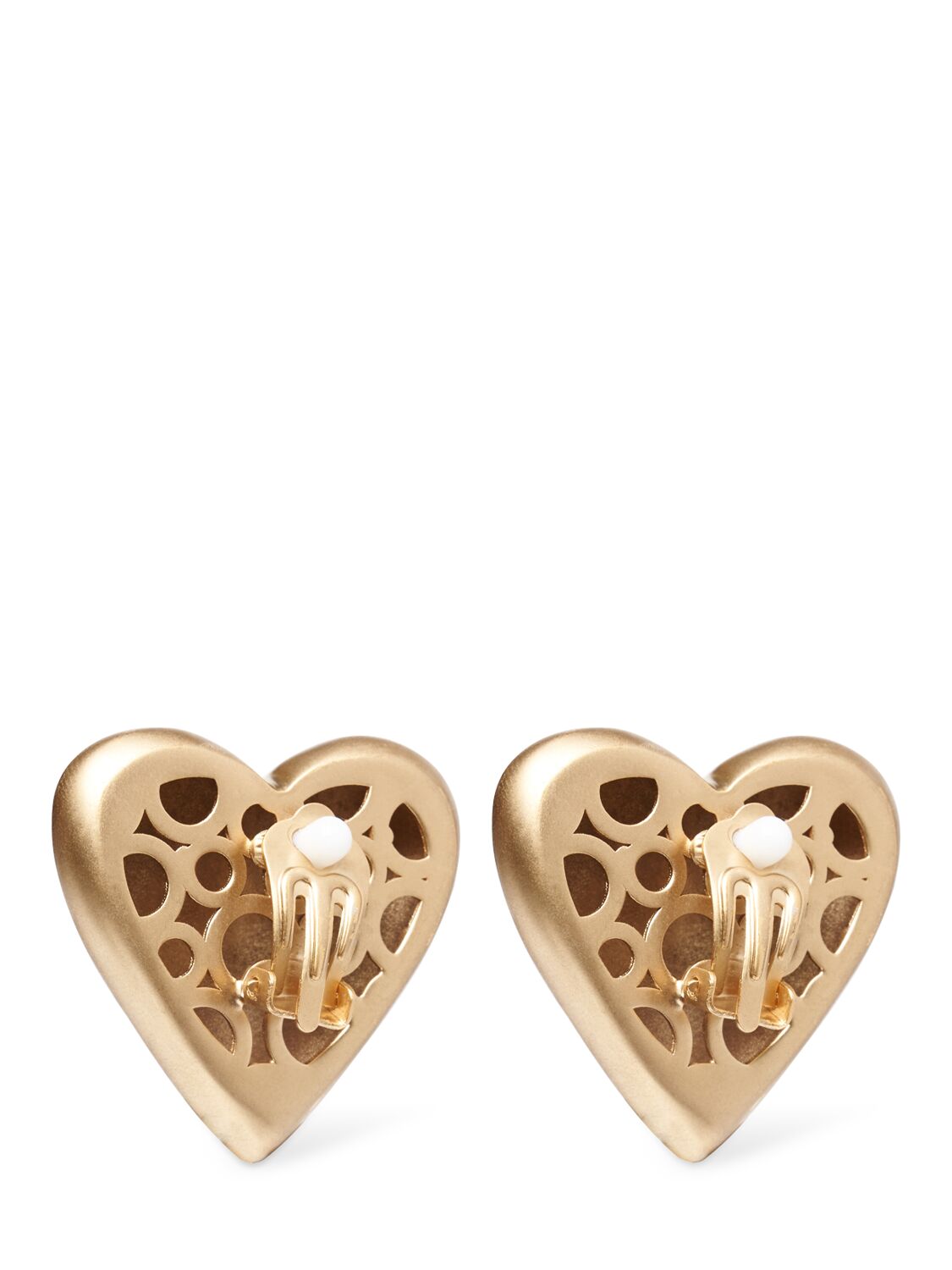 Shop Dolce & Gabbana Logo Heart Stud Earrings In Gold