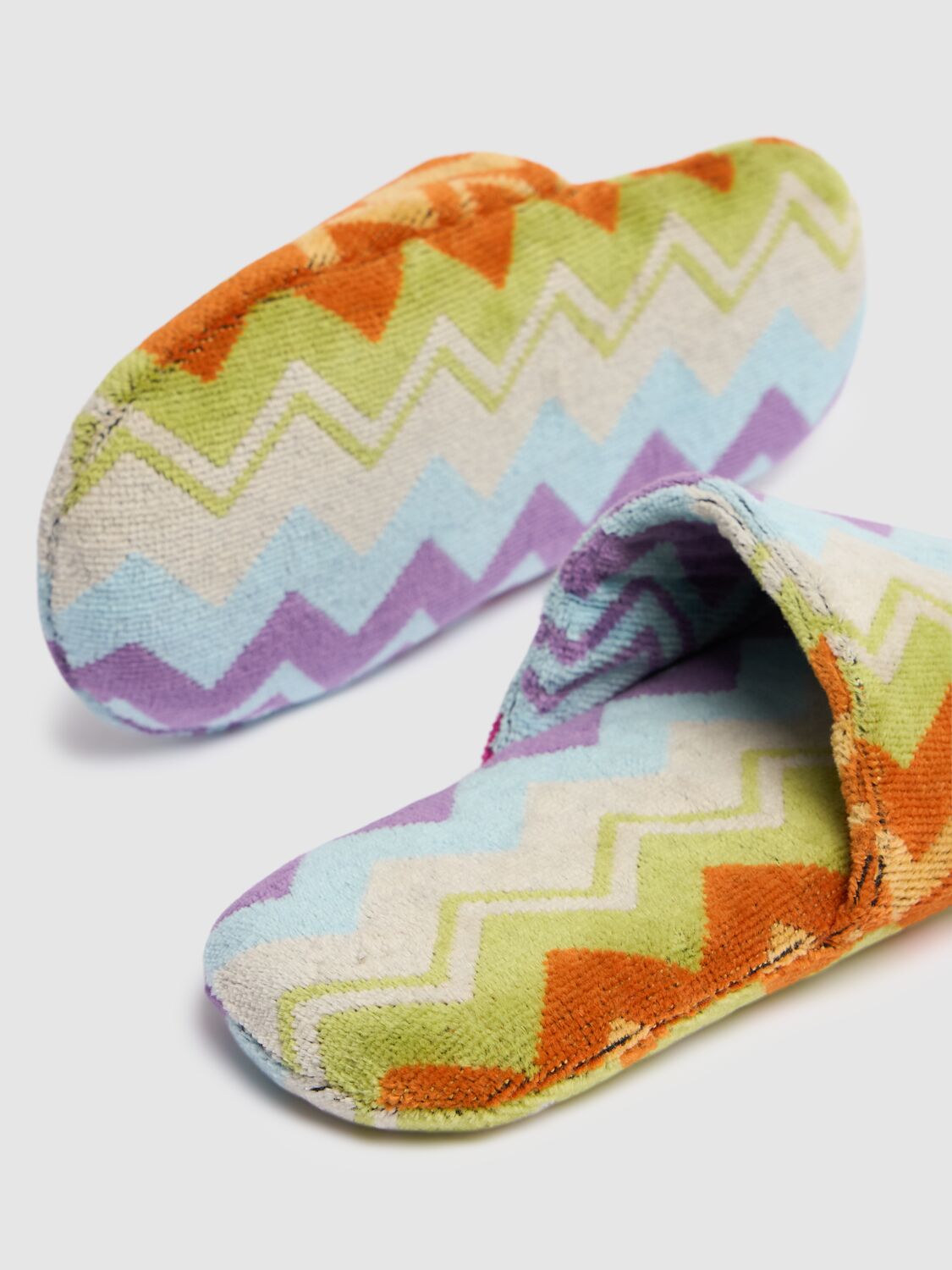 Shop Missoni Giacomo Soft Terry Slippers In Multicolor