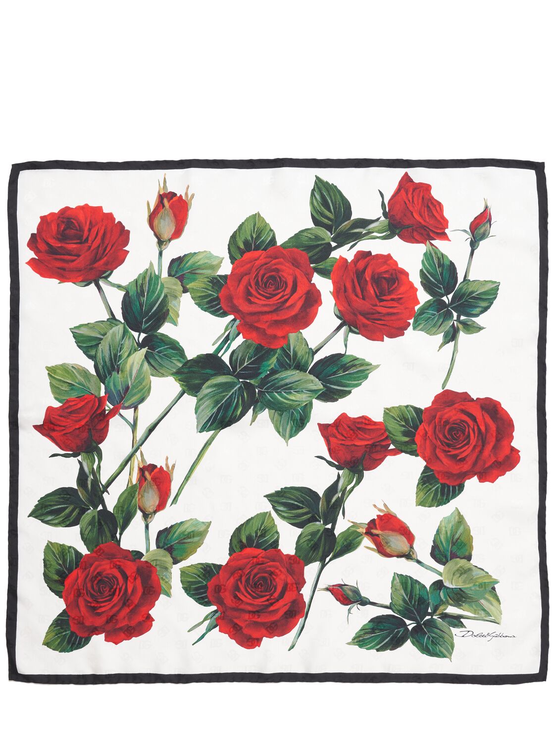 Dolce & Gabbana Printed Silk Jacquard Scarf In Rose Rosse