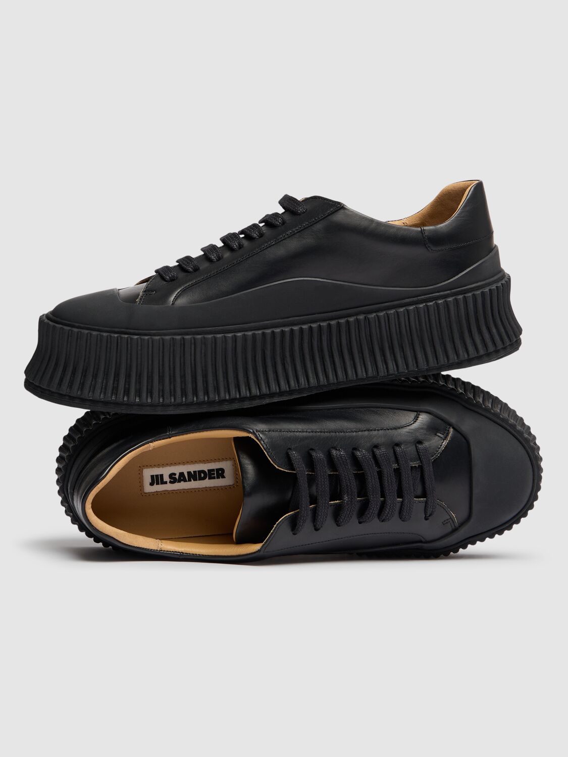 JIL SANDER 40MM VULCANIZED LEATHER SNEAKERS 