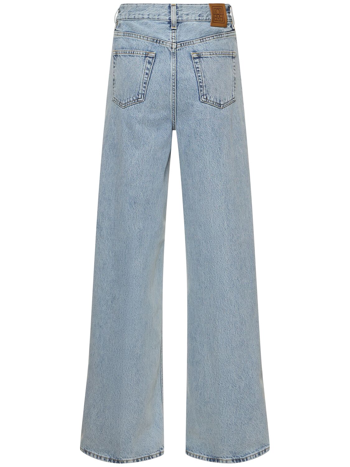 Shop Totême Organic Denim Wide Jeans In Blue