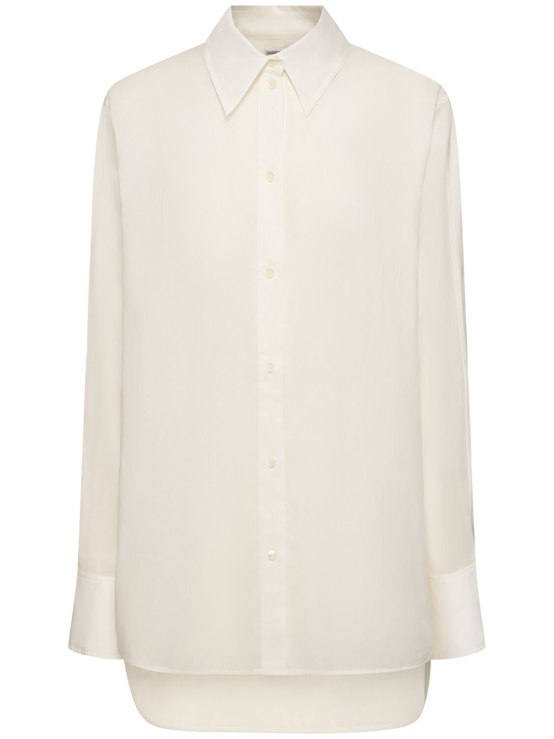 Totême Kimono Sleeve Cotton Blend Shirt In White
