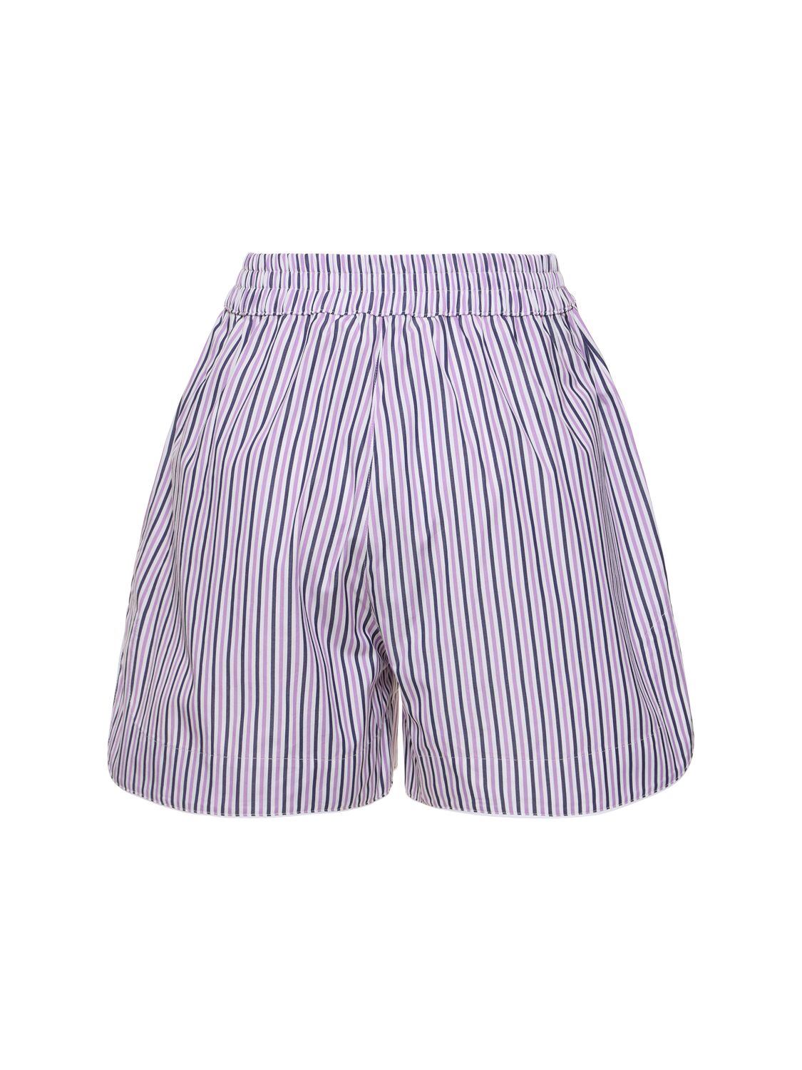 Shop Palm Angels Striped Cotton Boxer Shorts In Purple,white