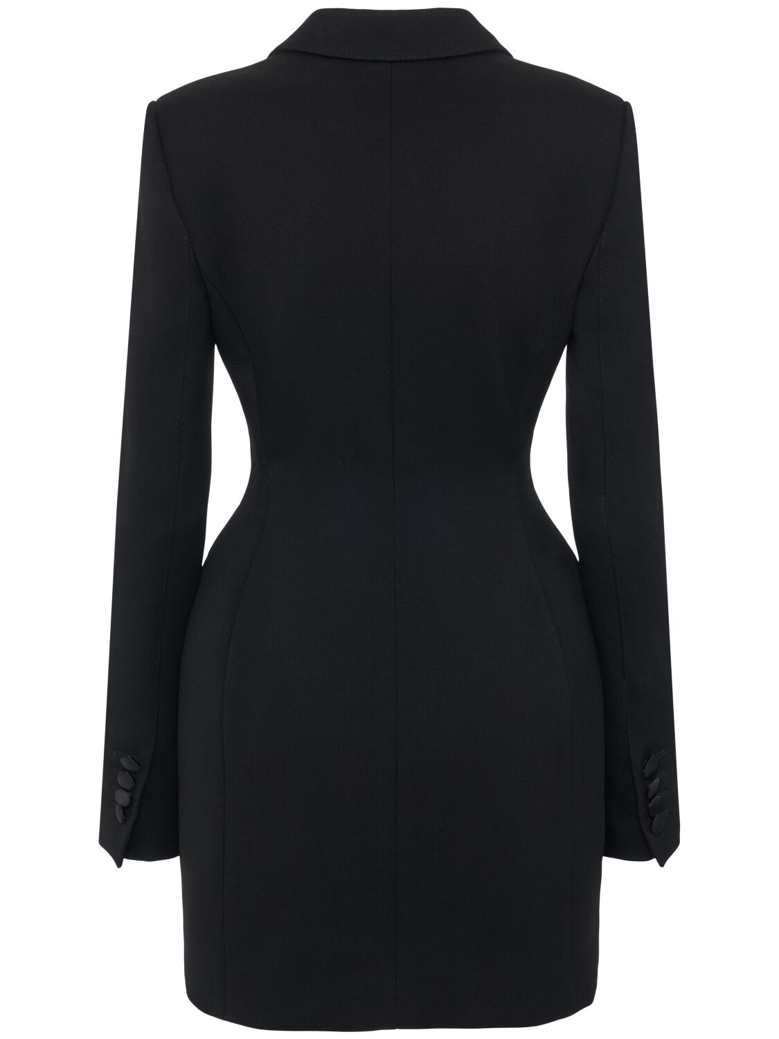 Shop Dolce & Gabbana Stretch Wool Blend Long Tuxedo Jacket In Black