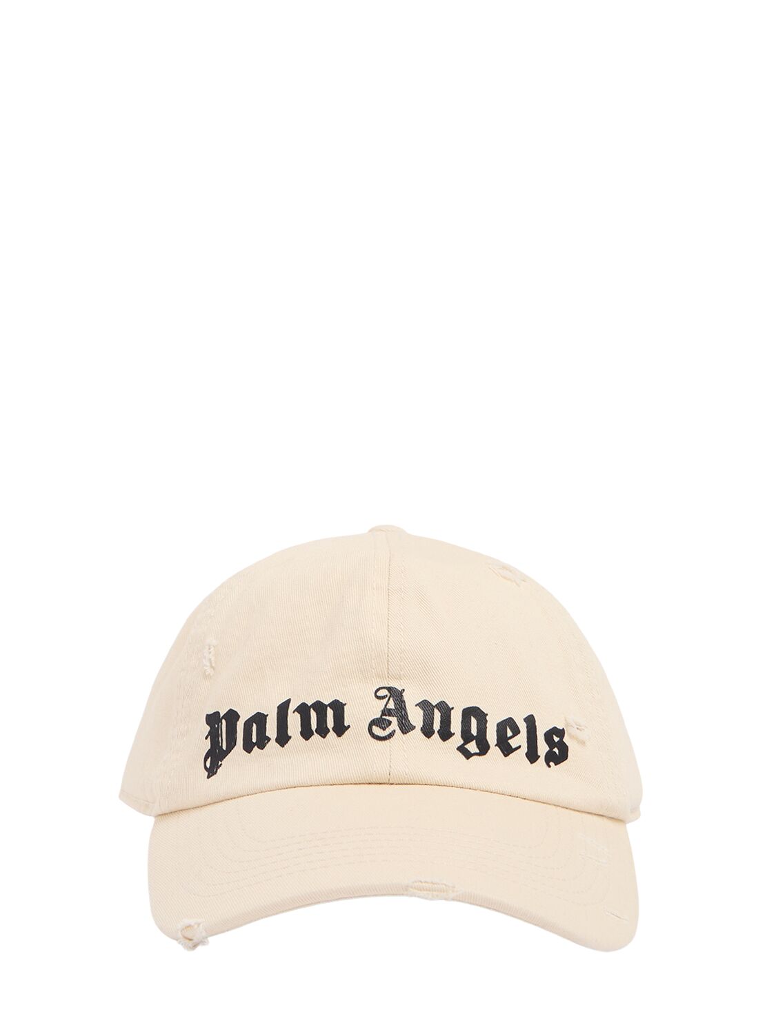 Shop Palm Angels Pa Monogram Cotton Cap In White