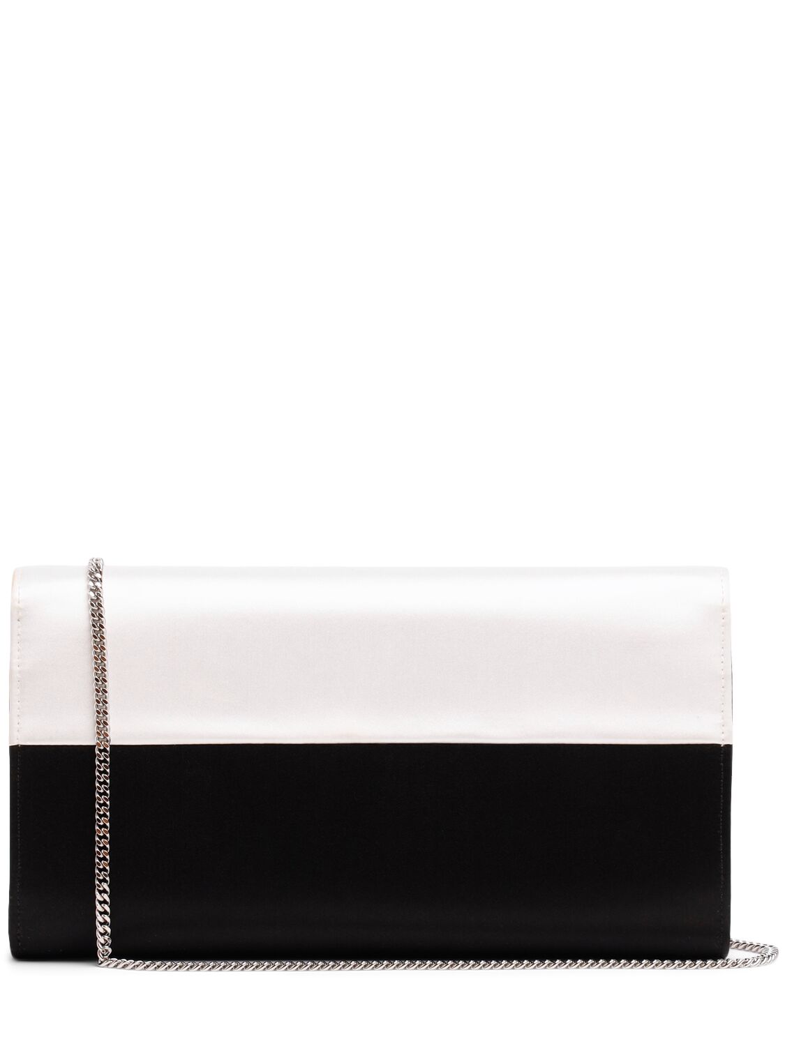 Shop Roger Vivier Envelope Flower Buckle Clutch In 黑色/白色