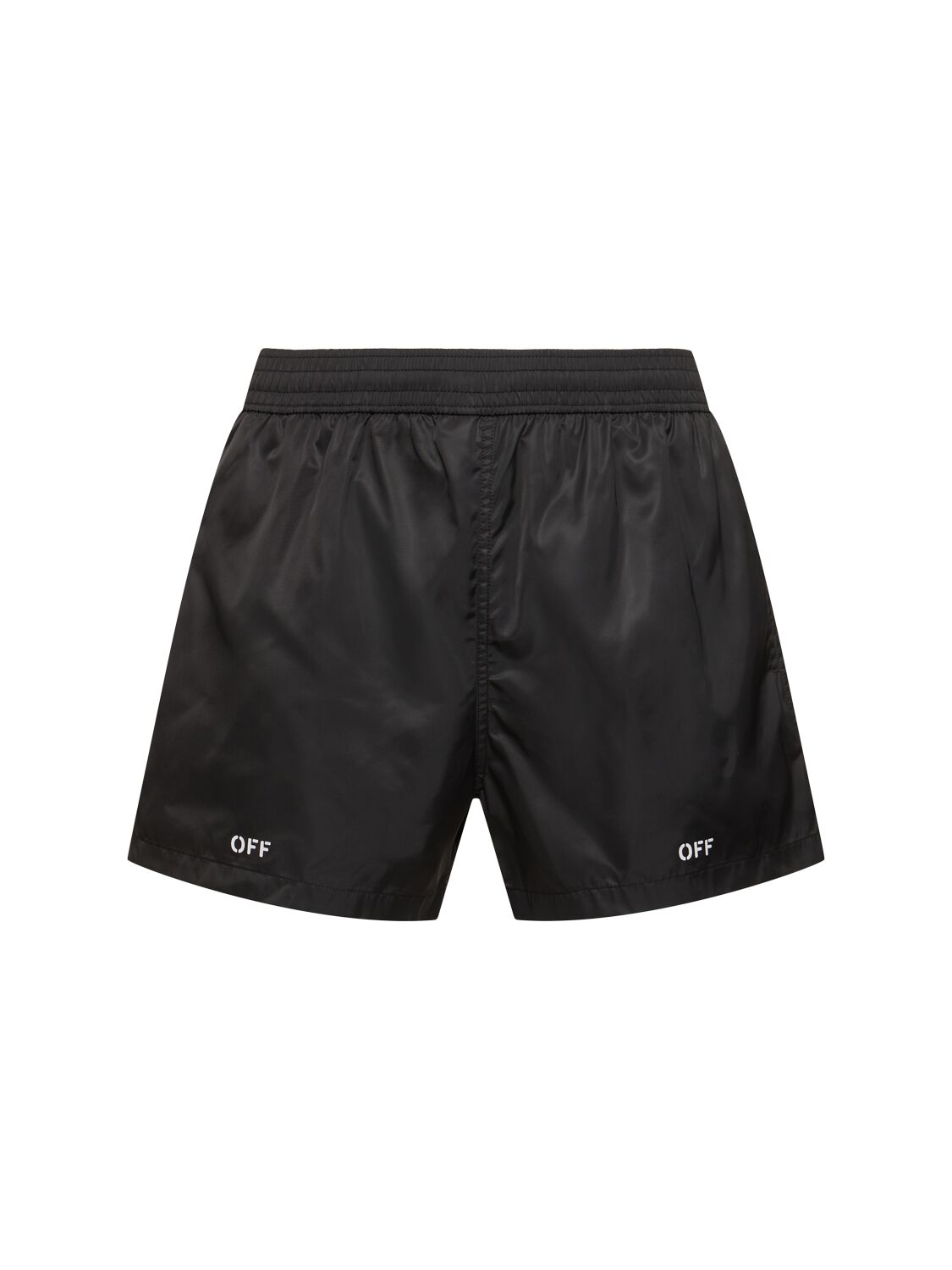 Off-white Off Stamp Tech Swim Shorts In Black