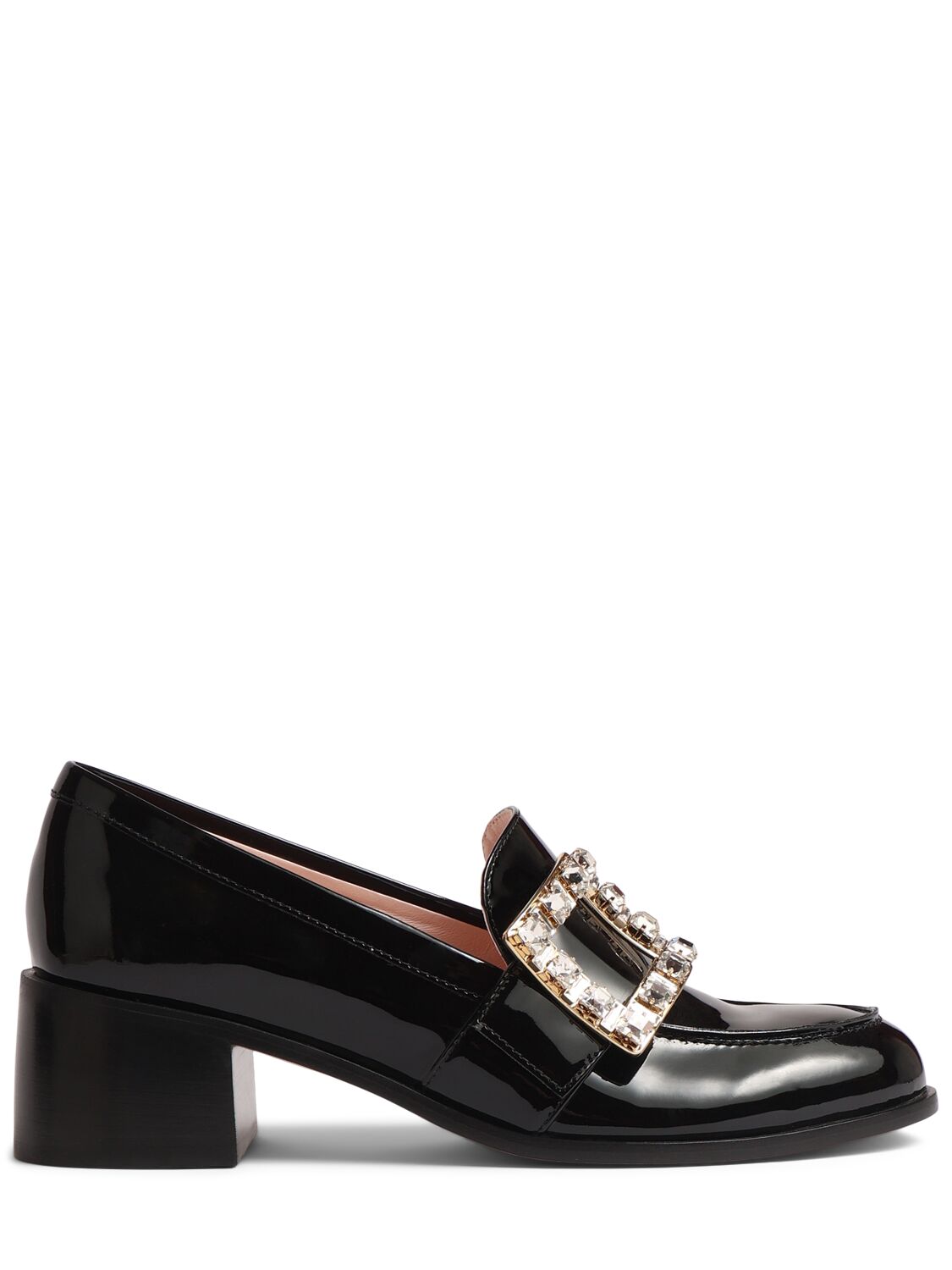 Roger Vivier 55mm Viv Rangers Patent Leather Loafers In 黑色