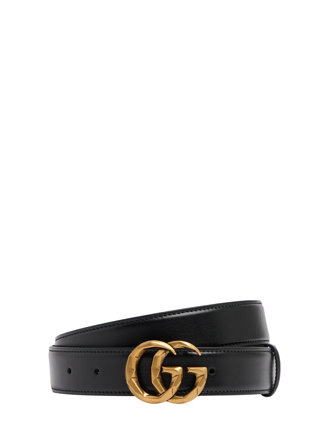 Gucci 3厘米gg Marmont皮革腰带 In Black