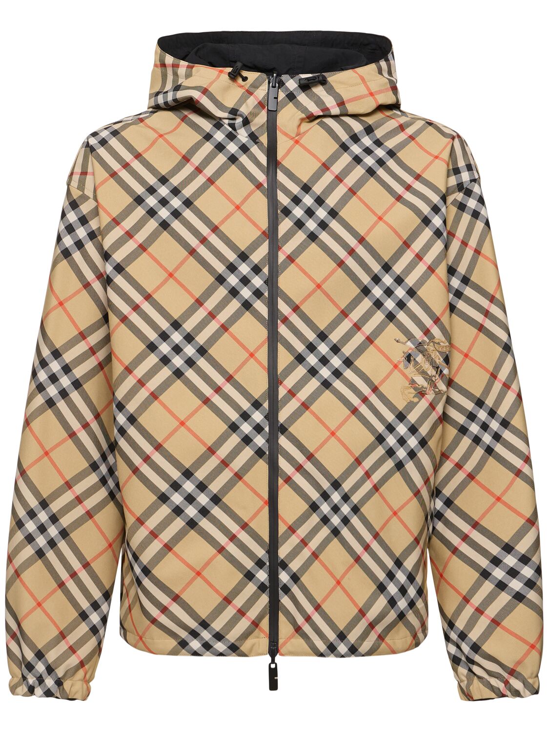 Shop Burberry Essentials Check Reversible Jacket In Sand