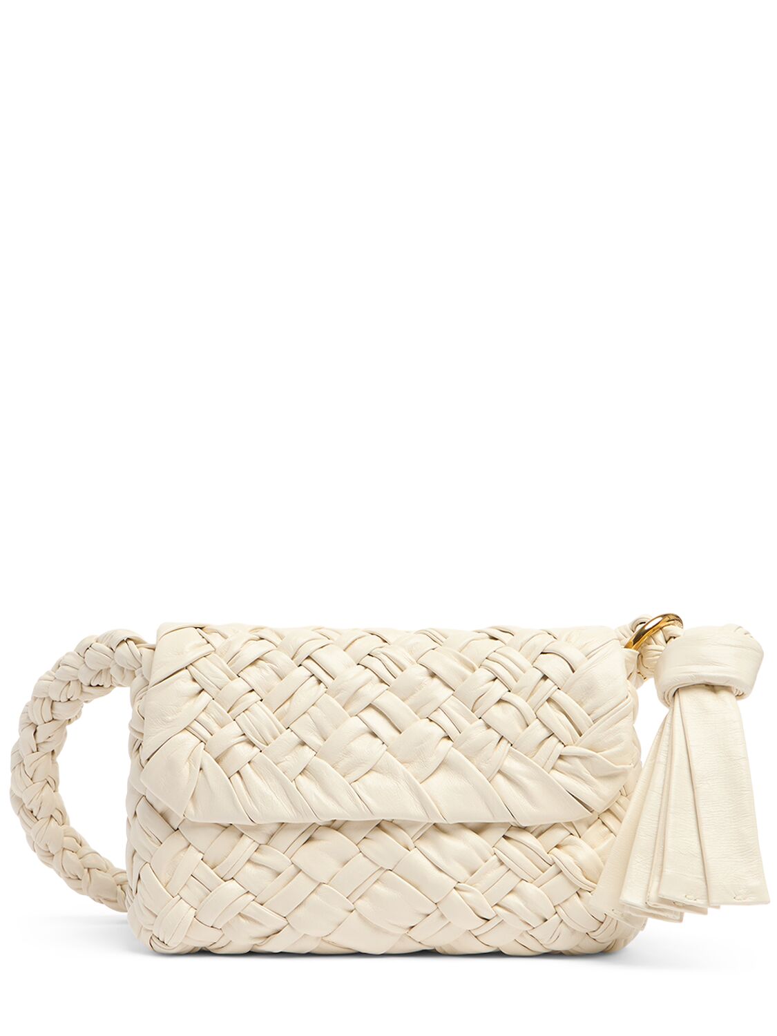 Bottega Veneta Kalimero Città Leather Shoulder Bag In Bone