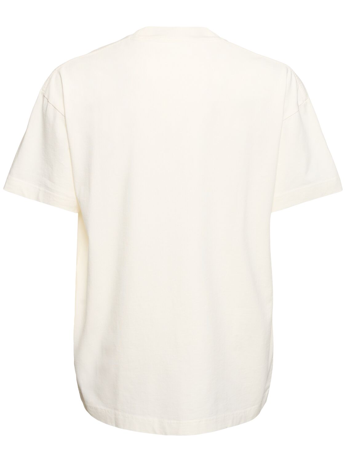 Shop Palm Angels Neck Logo Cotton T-shirt In White