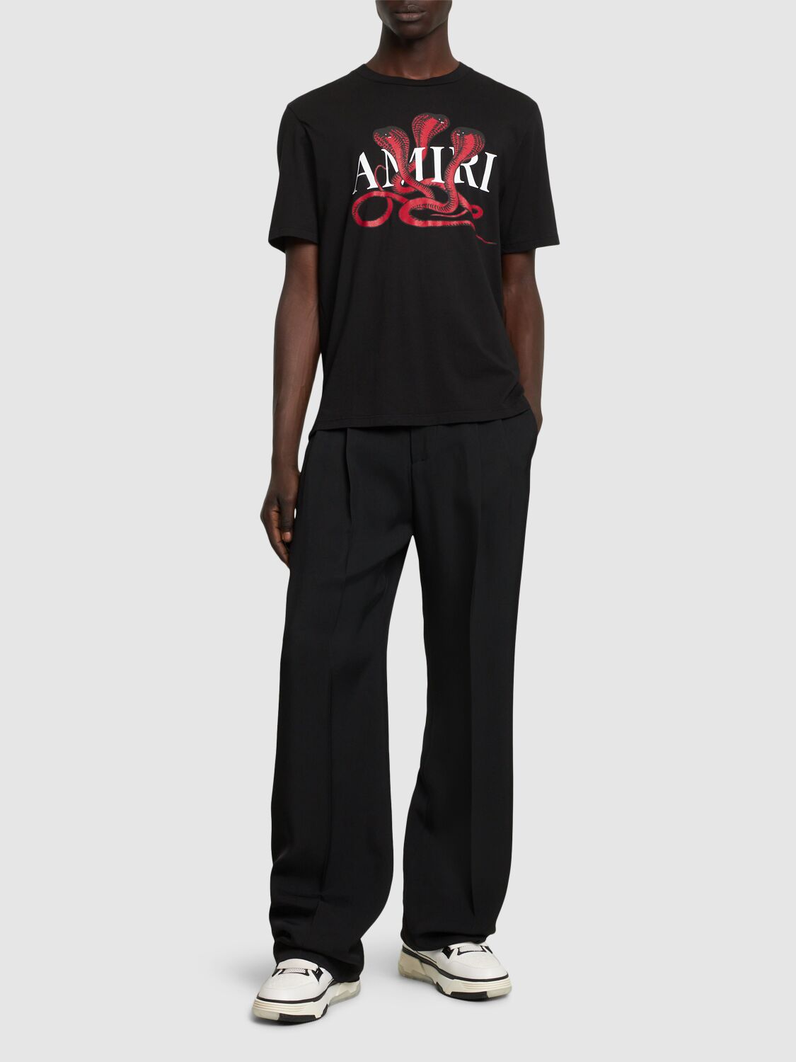 Shop Amiri Snake T-shirt In Black/red