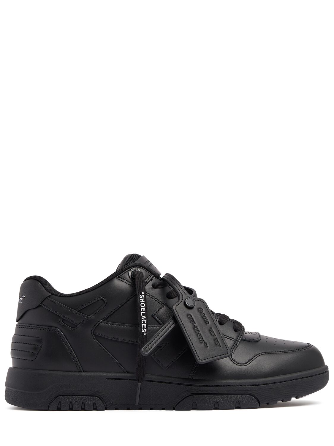 Off-white Out Of Office Leather Sneakers In Black