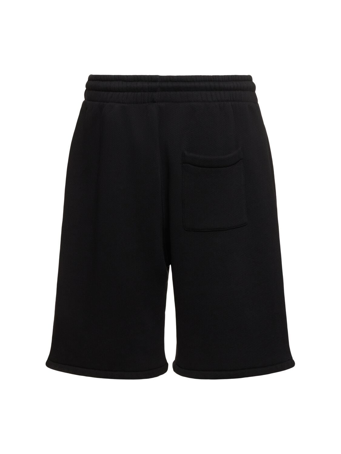 Shop Off-white Ow Embroidery Cotton Skate Sweat Shorts In Black
